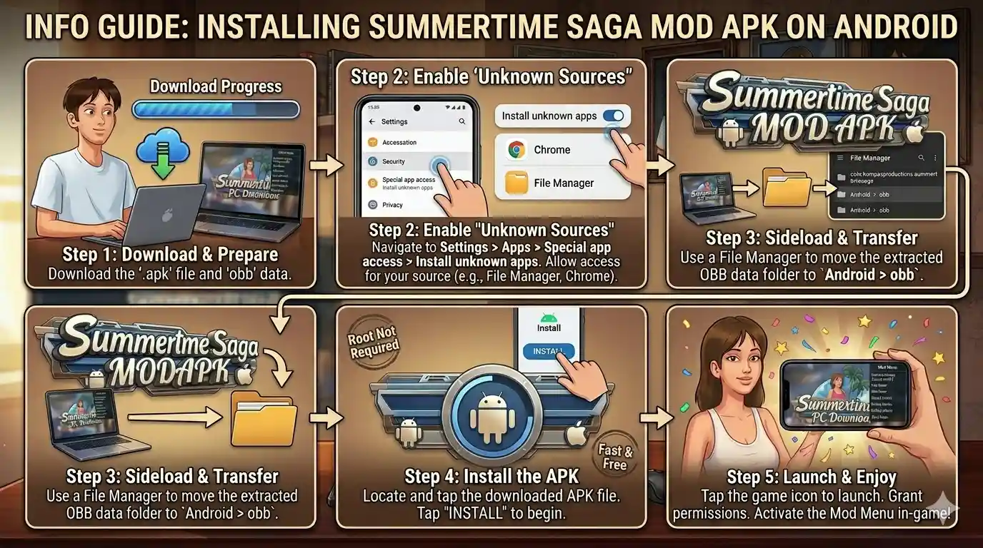 How to install Summertime Saga MOD APK on Android step by step