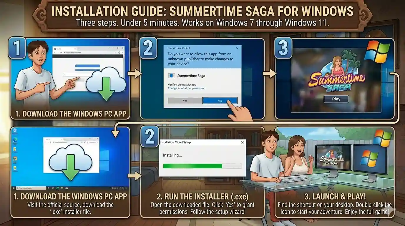 Summertime Saga Windows installation steps
